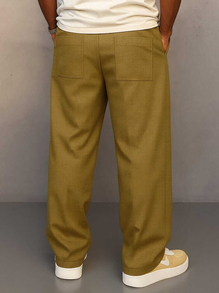 RELAXED FIT COTTON TROUSERS FOR MEN