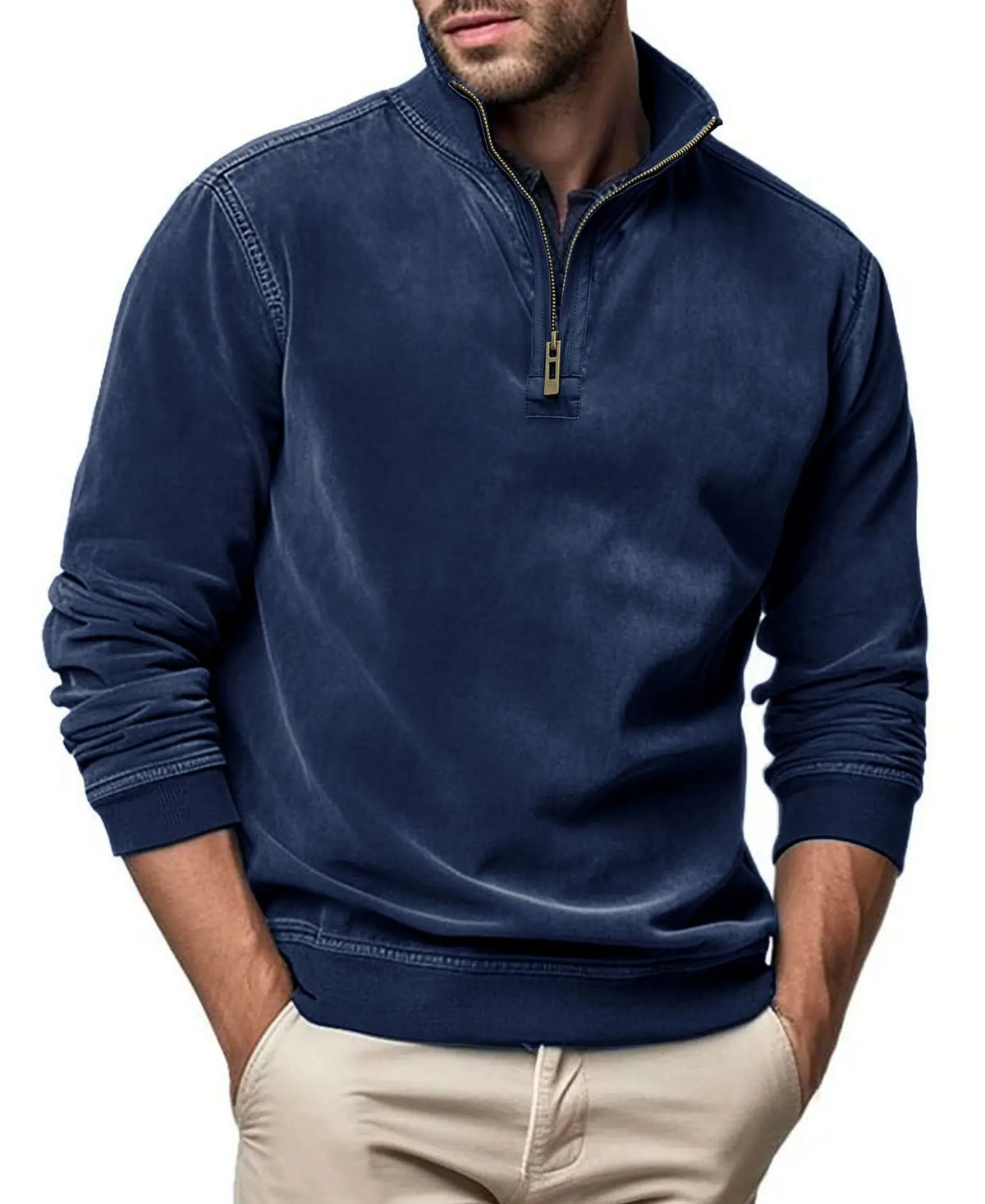 PLUSH ZIP SWEATER FOR MEN