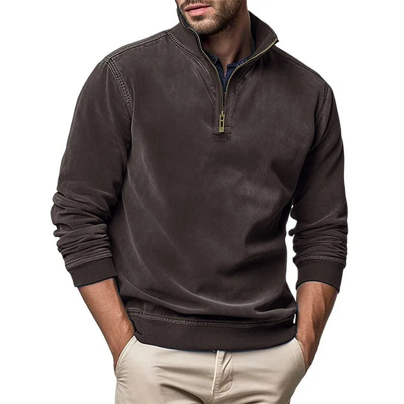 PLUSH ZIP SWEATER FOR MEN
