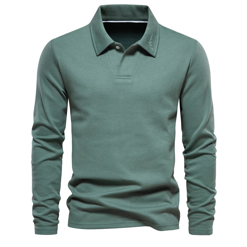 STRUCTURED COLLAR COTTON POLO FOR MEN