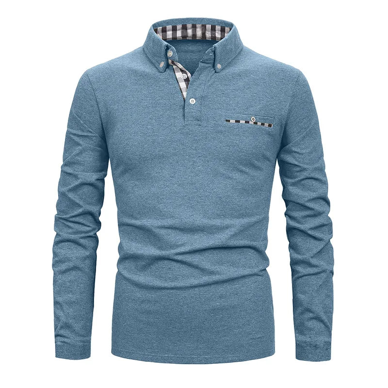 GEOMETRIC GRID POLO SHIRT FOR MEN