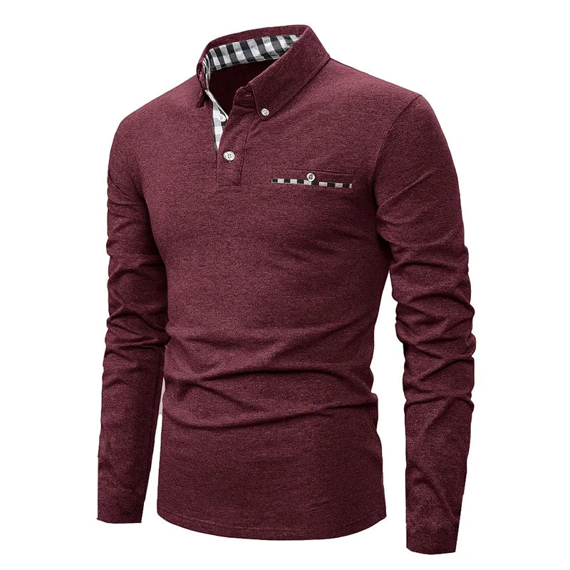GEOMETRIC GRID POLO SHIRT FOR MEN