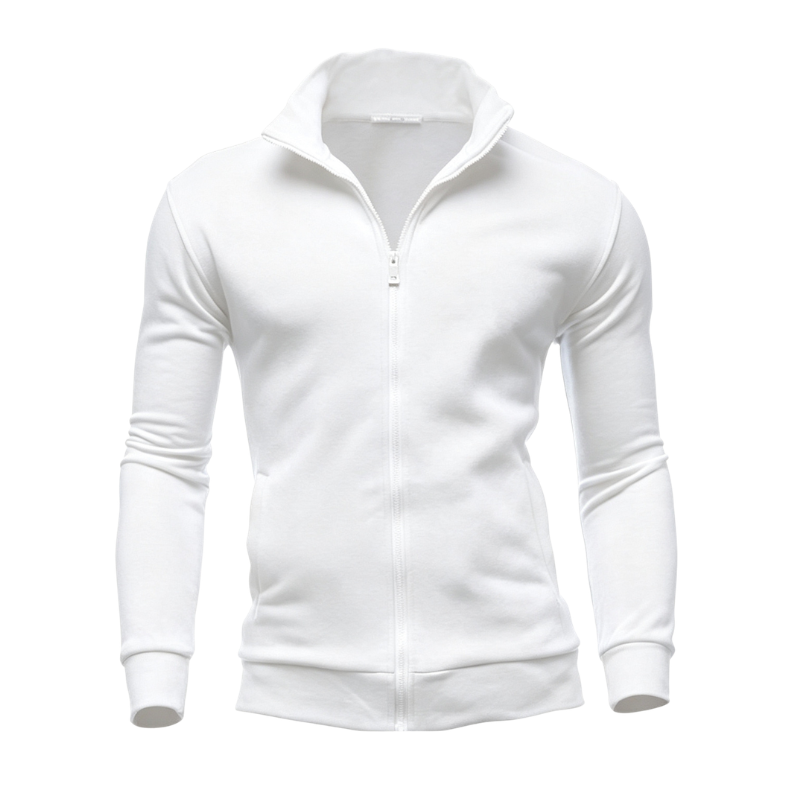 SOLID HIGH NECK HOODIE FOR MEN