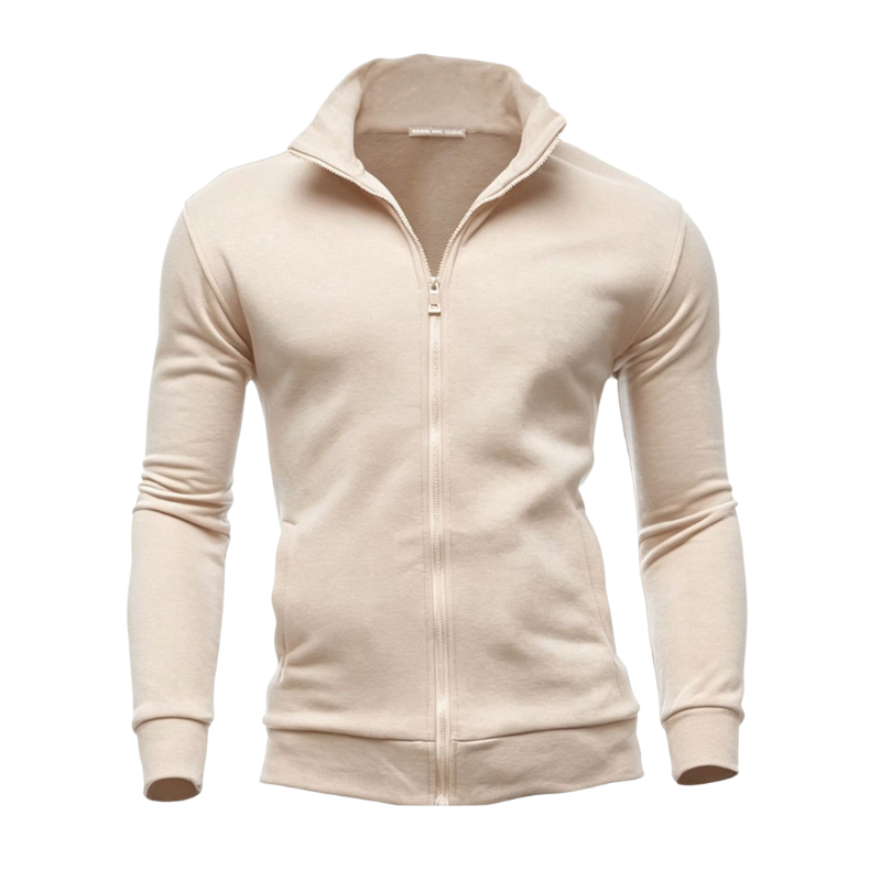 SOLID HIGH NECK HOODIE FOR MEN