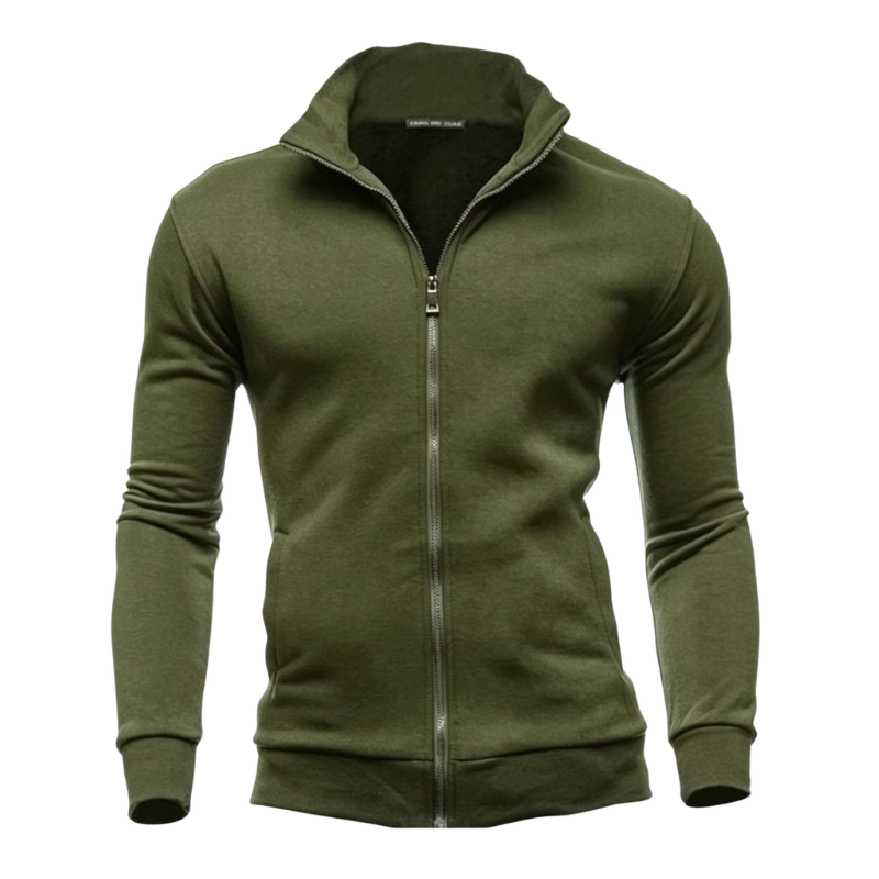 SOLID HIGH NECK HOODIE FOR MEN