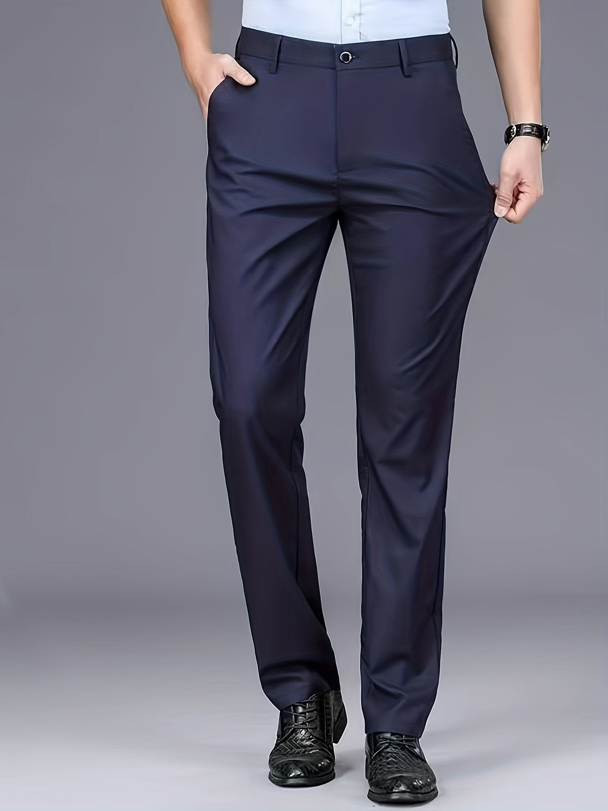 STRETCH STRAIGHT LEG TROUSERS FOR MEN