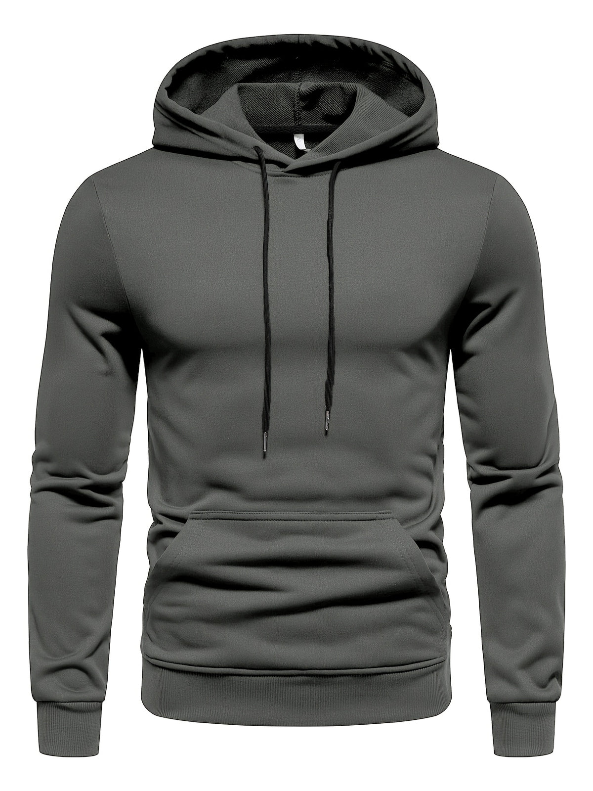 SOLID DRAWSTRING HOODIE FOR MEN