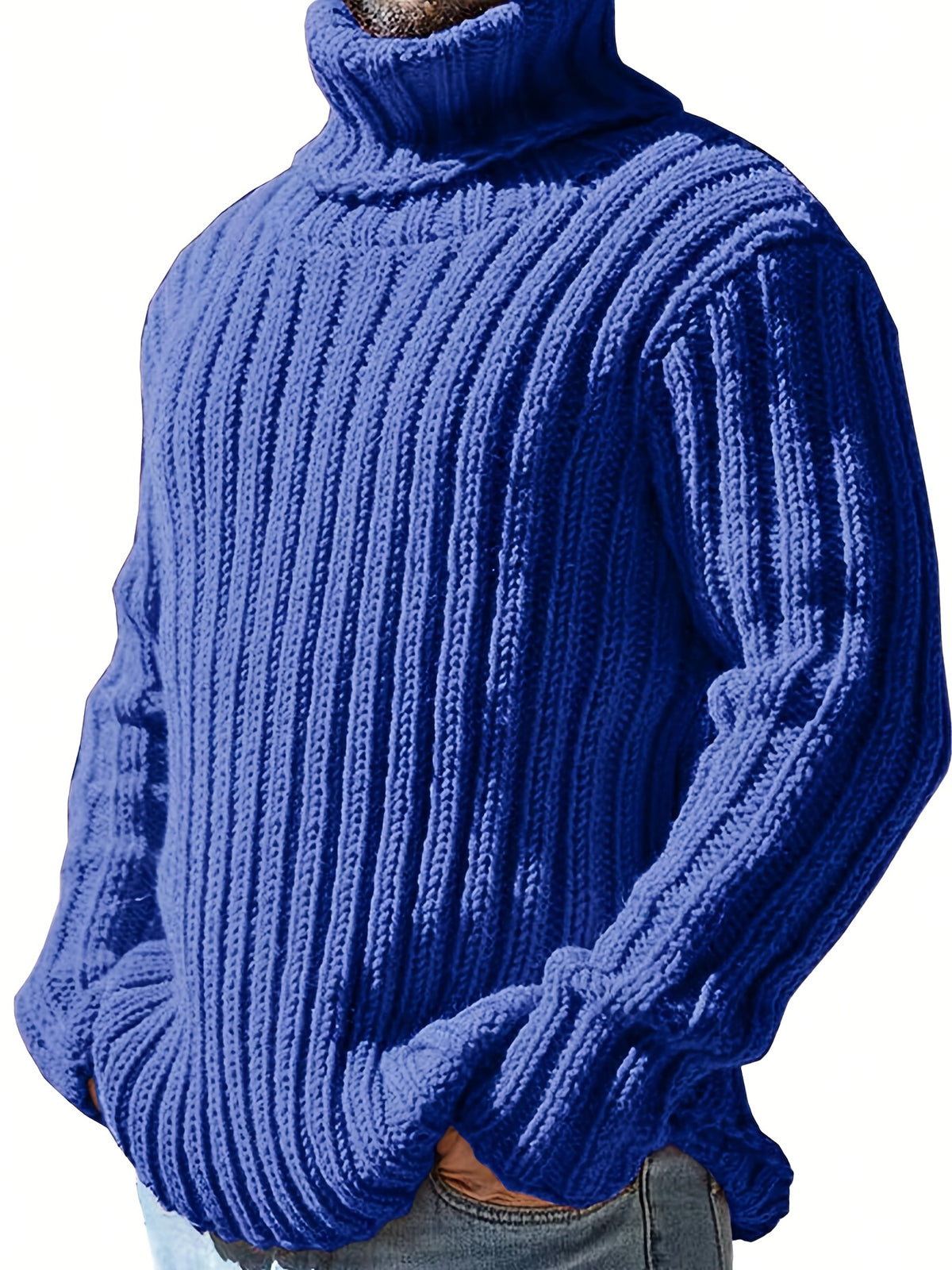 HIGH NECK KNIT PULLOVER FOR MEN