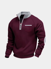 HARRISON OF CALIFORNIA | FLEECE PULLOVER WITH HALF ZIP FOR MEN