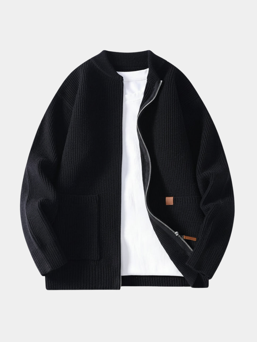 RIBBED KNIT JACKET FOR MEN