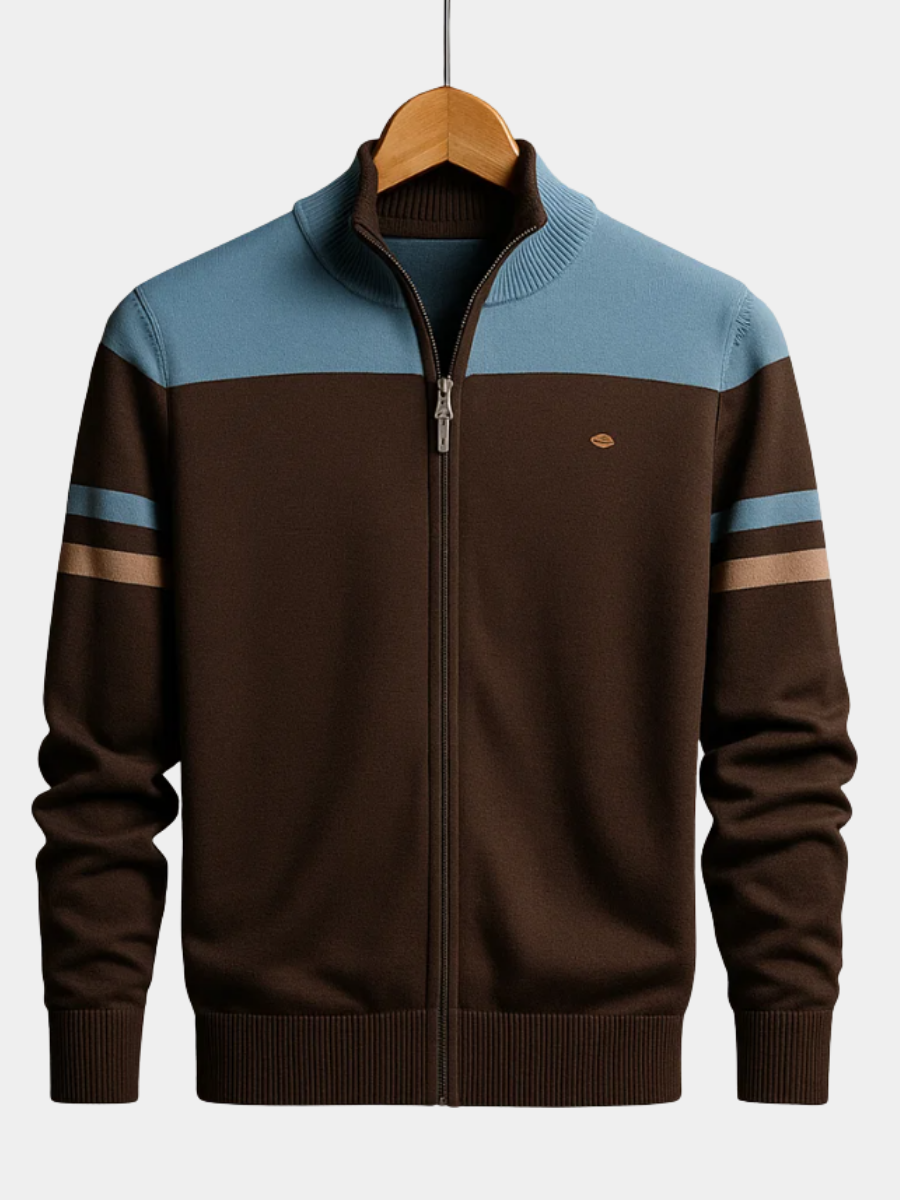 COLORBLOCK HOODIE WITH ZIP FOR MEN