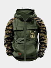 CLEAN MULTI-POCKET ZIP HOODIE FOR MEN