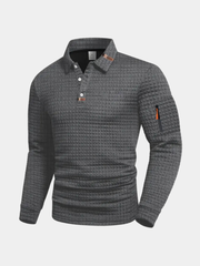 HARRISON OF CALIFORNIA | LONG SLEEVE TEXTURED POLO