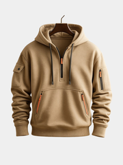 HALF-ZIP FLEECE HOODIE FOR MEN