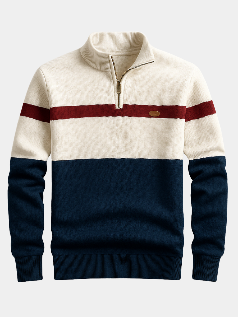 HARRISON OF CALIFORNIA | MEN'S PULLOVER WITH ZIP COLLAR