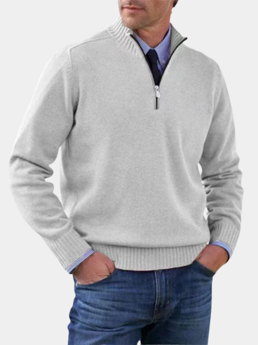 HARRISON OF CALIFORNIA | ELEGANT MEN'S HALF-ZIP SWEATER