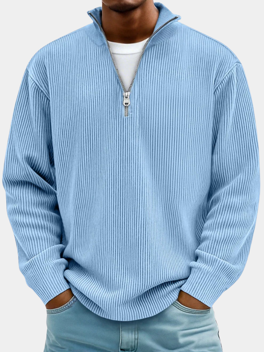 HARRISON OF CALIFORNIA | TRENDY ZIP SWEATER