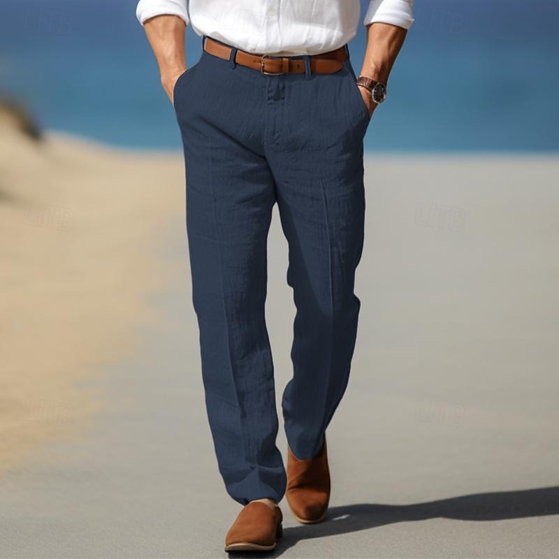 HARRISON OF CALIFORNIA | LUXURY MEN'S PREMIUM LINEN PANTS (WITH BELT LOOPS)