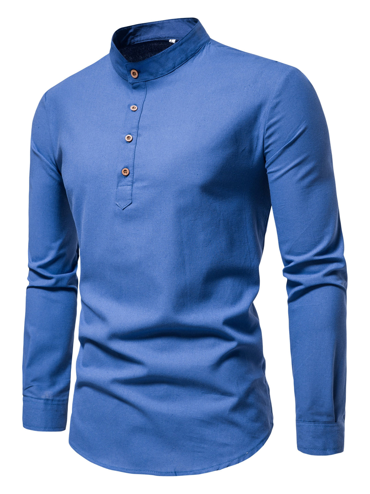STAND COLLAR COTTON SHIRT FOR MEN