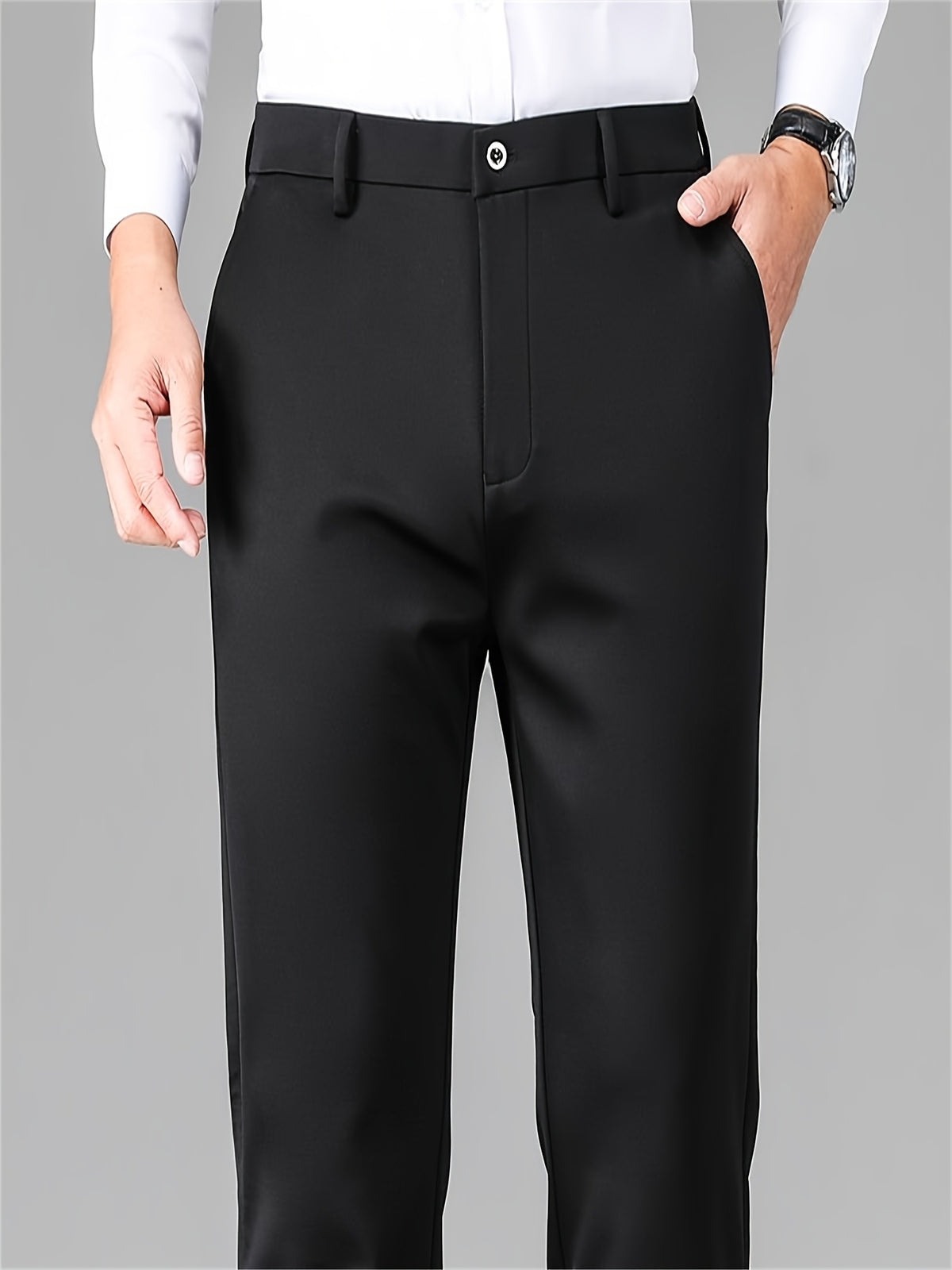 EMBROIDERED STRETCH TROUSERS FOR MEN