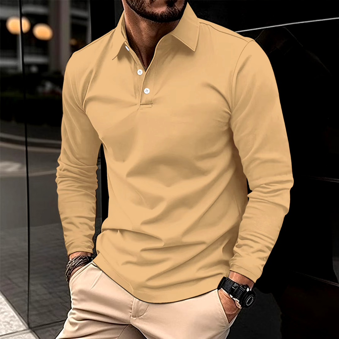 HARRISON OF CALIFORNIA | LONG SLEEVE POLO FOR MEN