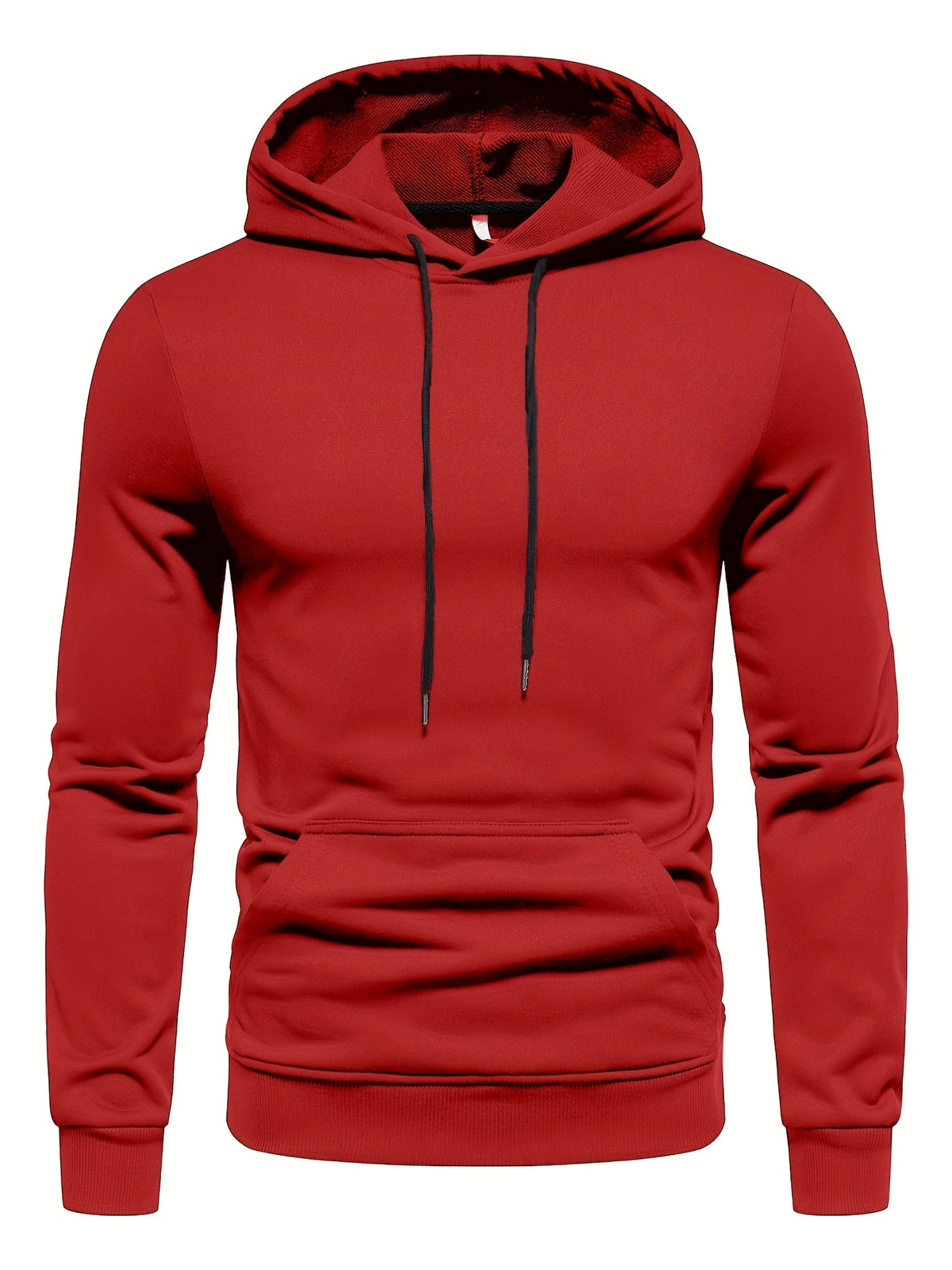SOLID DRAWSTRING HOODIE FOR MEN