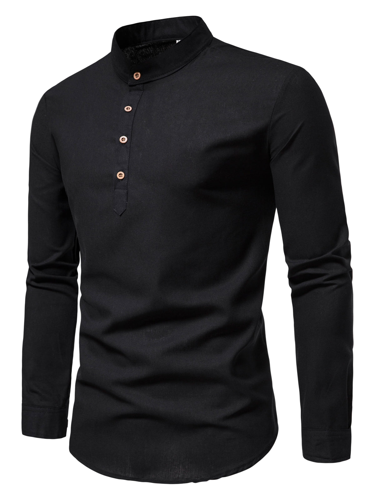 STAND COLLAR COTTON SHIRT FOR MEN