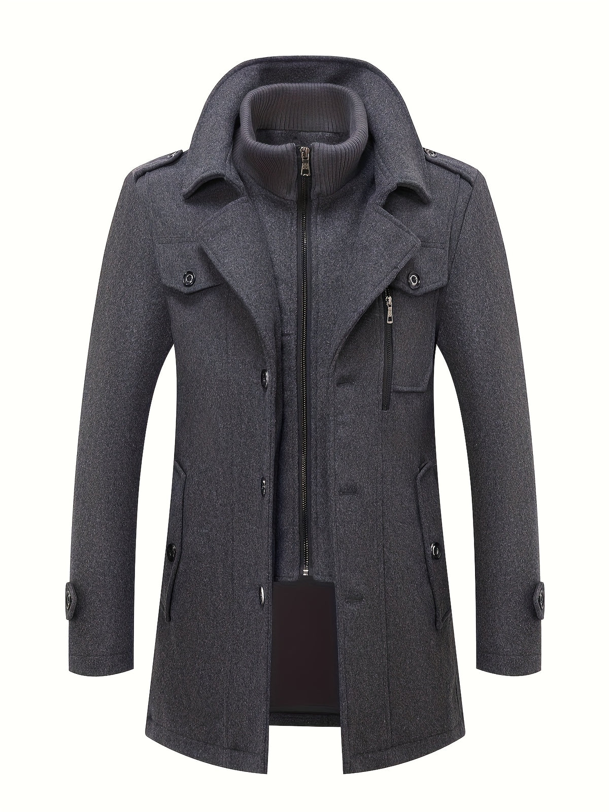 TWEED WOOL COAT FOR MEN