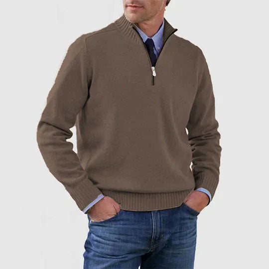 HARRISON OF CALIFORNIA | ELEGANT MEN'S HALF-ZIP SWEATER