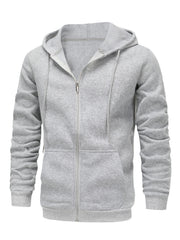 SOLID ZIP HOODIE FOR MEN