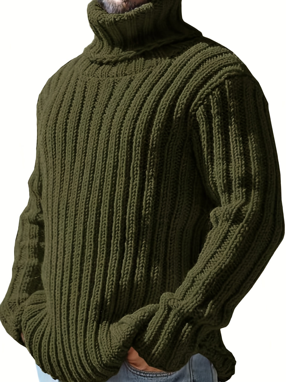 HIGH NECK KNIT PULLOVER FOR MEN