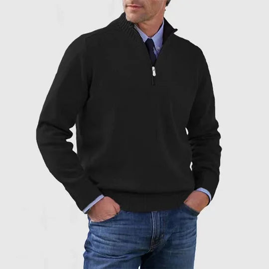 HARRISON OF CALIFORNIA | ELEGANT MEN'S HALF-ZIP SWEATER