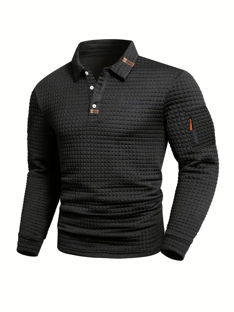 HARRISON OF CALIFORNIA | LONG SLEEVE TEXTURED POLO