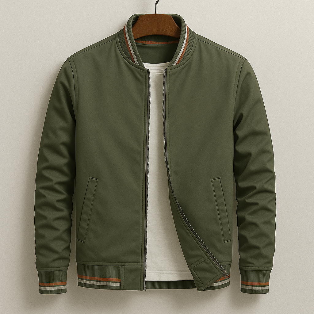 RIBBED BOMBER JACKET FOR MEN