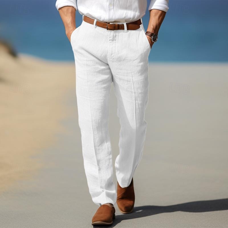HARRISON OF CALIFORNIA | LUXURY MEN'S PREMIUM LINEN PANTS (WITH BELT LOOPS)