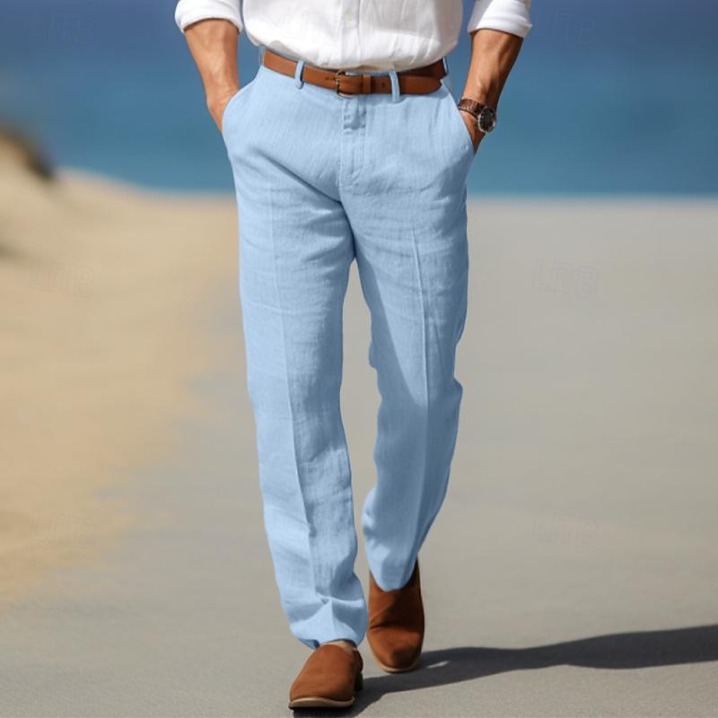 HARRISON OF CALIFORNIA | LUXURY MEN'S PREMIUM LINEN PANTS (WITH BELT LOOPS)