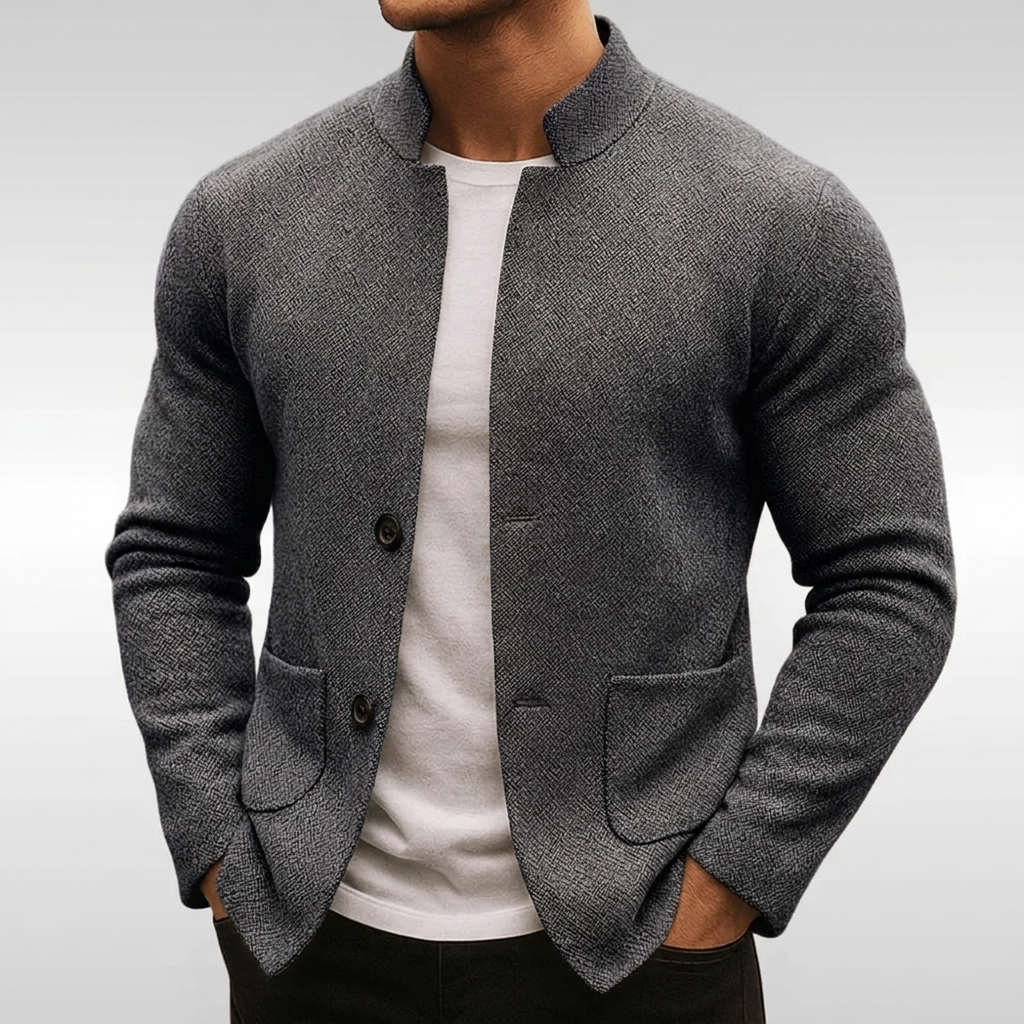 TEXTURED KNIT BUTTON JACKET FOR MEN (VIP)