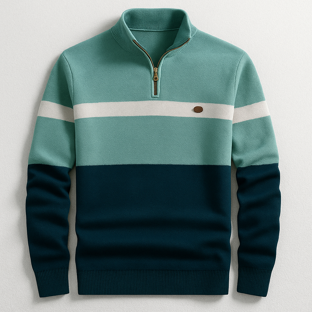 HARRISON OF CALIFORNIA | MEN'S PULLOVER WITH ZIP COLLAR