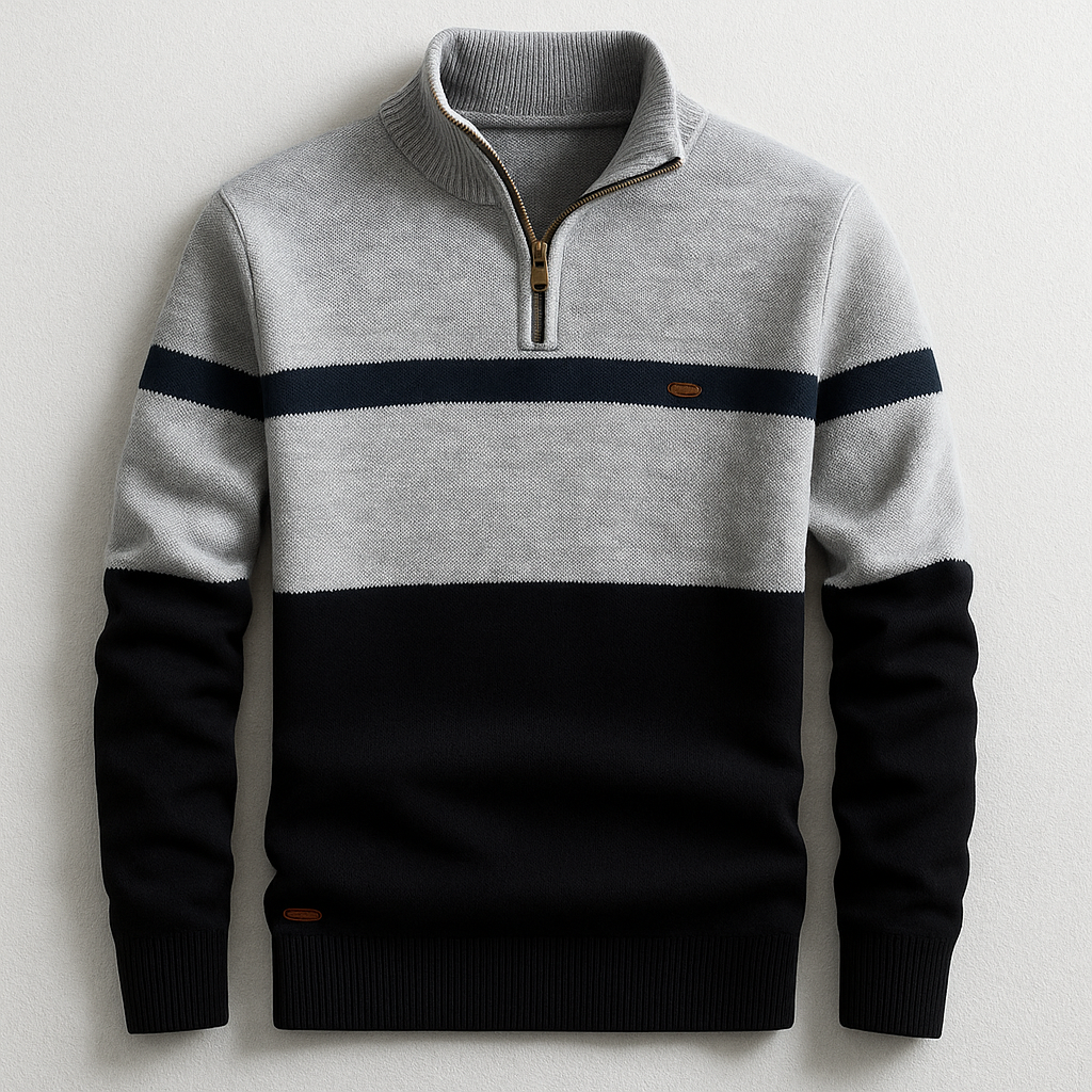 HARRISON OF CALIFORNIA | MEN'S PULLOVER WITH ZIP COLLAR