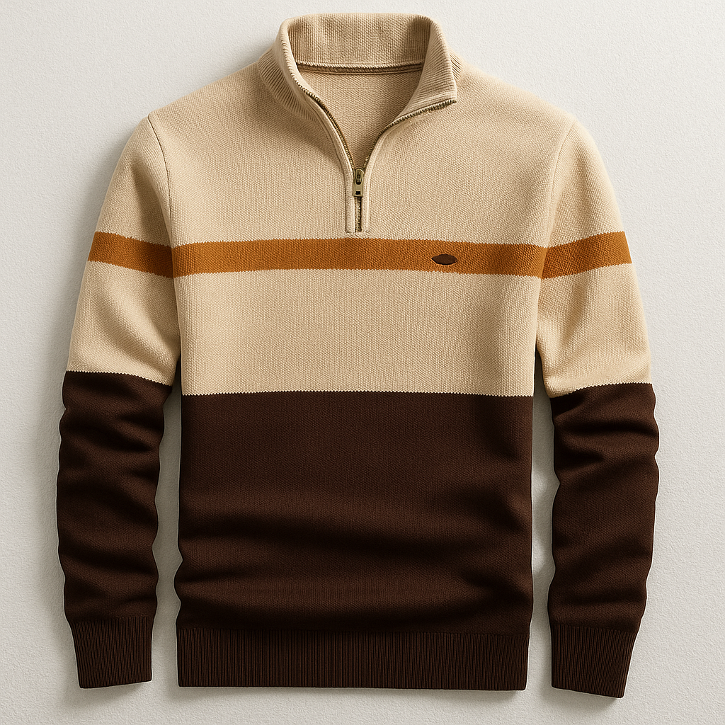 HARRISON OF CALIFORNIA | MEN'S PULLOVER WITH ZIP COLLAR