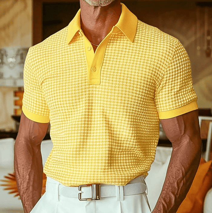TEXTURED CHECK POLO SHIRT FOR MEN (VIP)