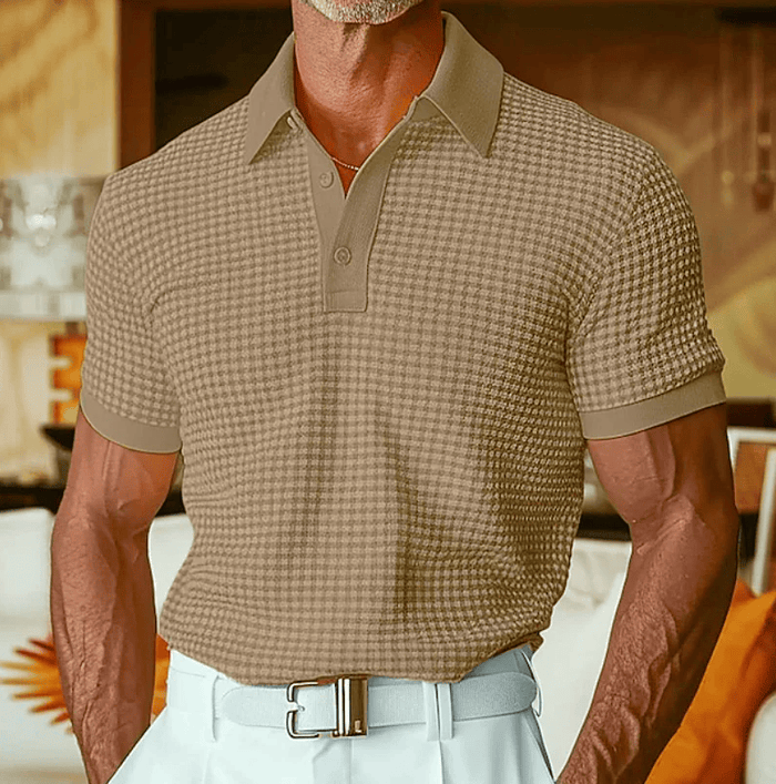TEXTURED CHECK POLO SHIRT FOR MEN (VIP)