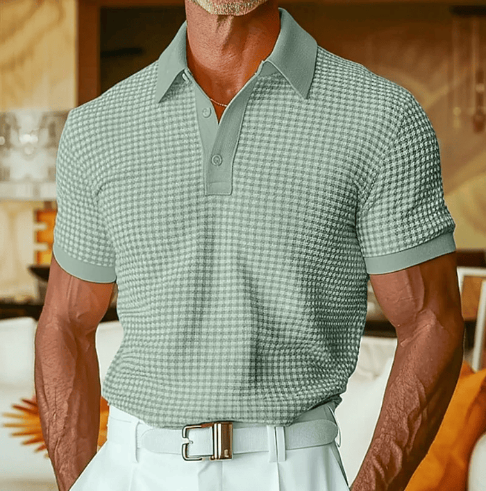 TEXTURED CHECK POLO SHIRT FOR MEN (VIP)