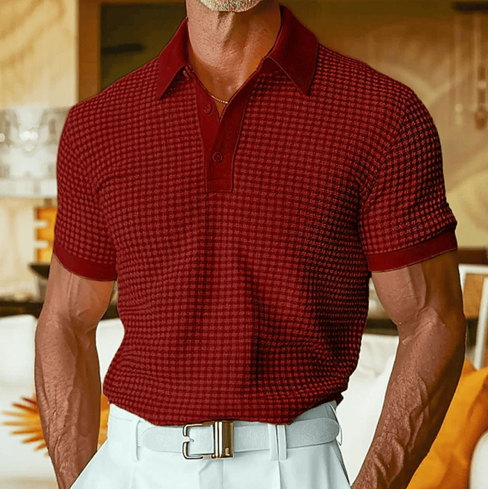 TEXTURED CHECK POLO SHIRT FOR MEN (VIP)