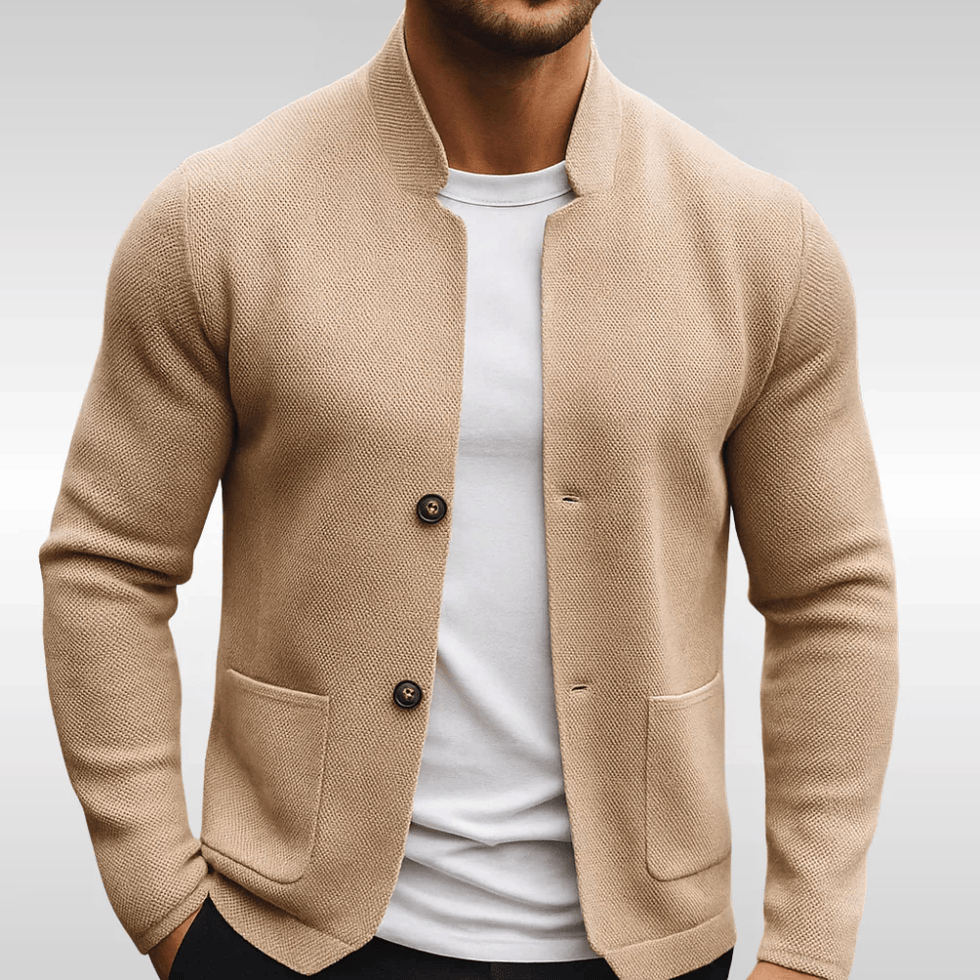TEXTURED KNIT BUTTON JACKET FOR MEN (VIP)