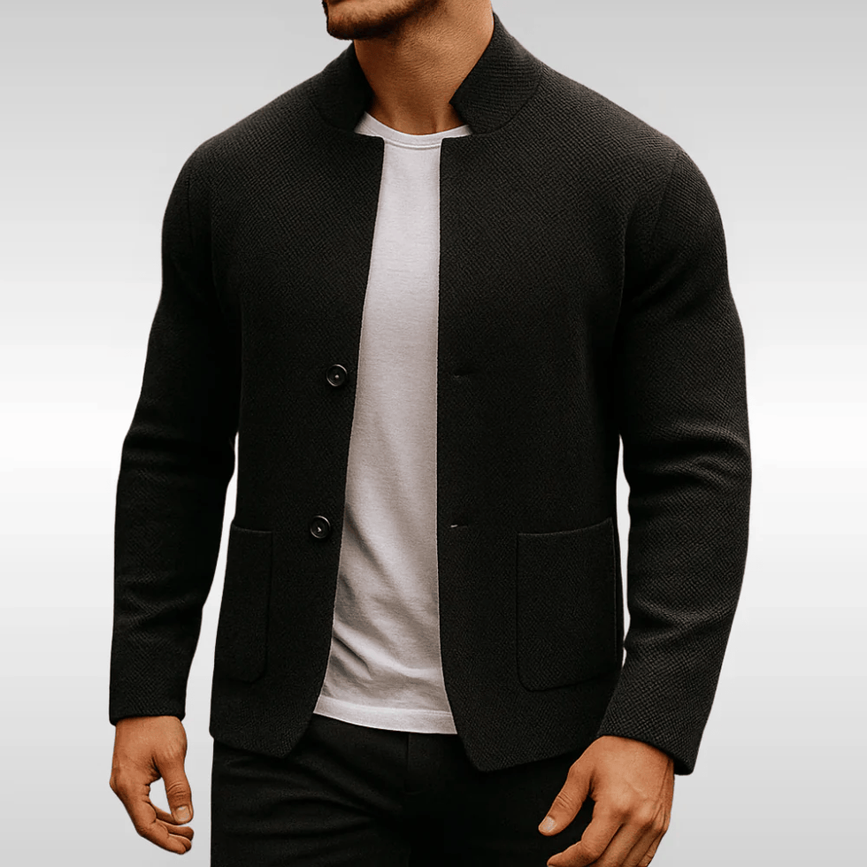 TEXTURED KNIT BUTTON JACKET FOR MEN (VIP)
