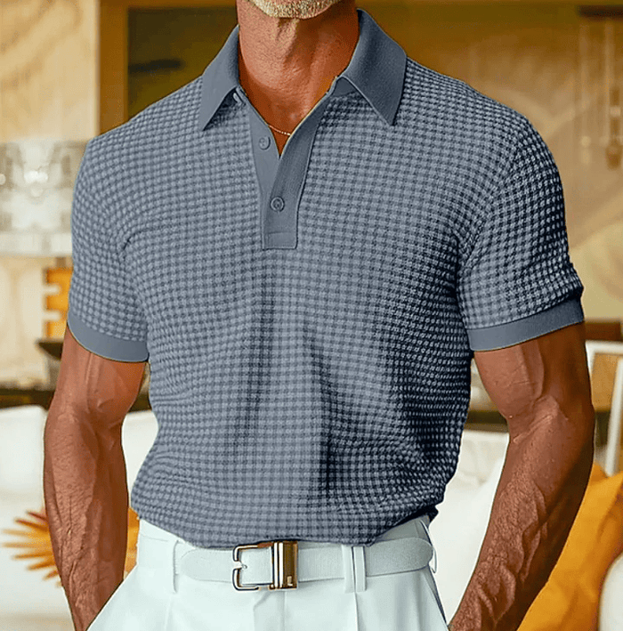 TEXTURED CHECK POLO SHIRT FOR MEN (VIP)