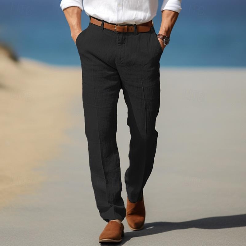 HARRISON OF CALIFORNIA | LUXURY MEN'S PREMIUM LINEN PANTS (WITH BELT LOOPS)