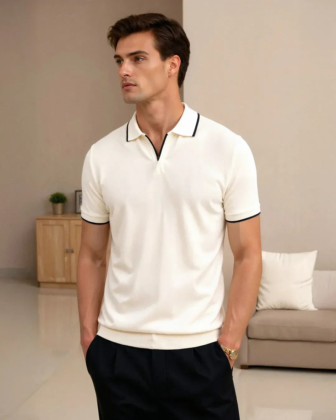 HARRISON OF CALIFORNIA | CUSTOM POLO IN PIQUÉ WITH CONTRASTING DETAILS