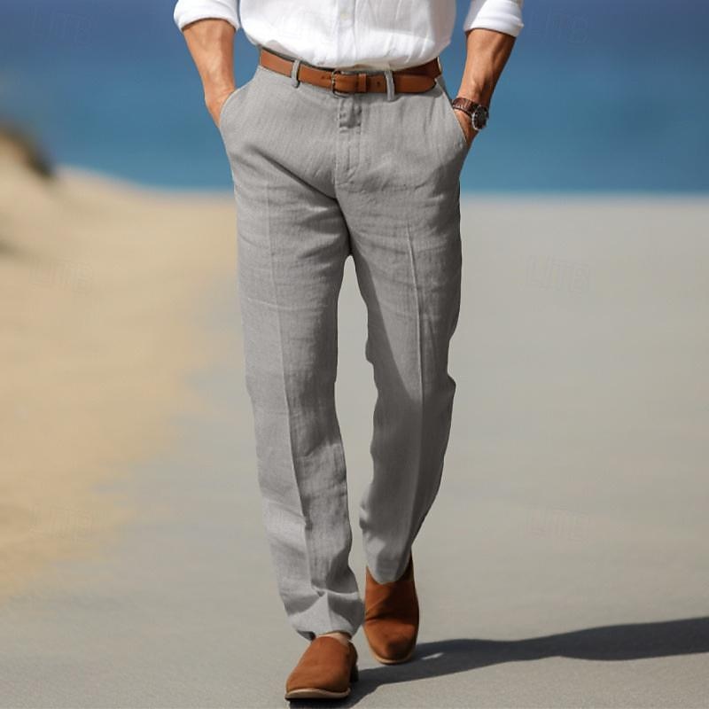 HARRISON OF CALIFORNIA | LUXURY MEN'S PREMIUM LINEN PANTS (WITH BELT LOOPS)